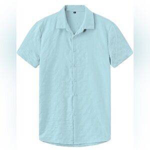 Men Casual Button Summer Shirt: Beach Short Sleeve